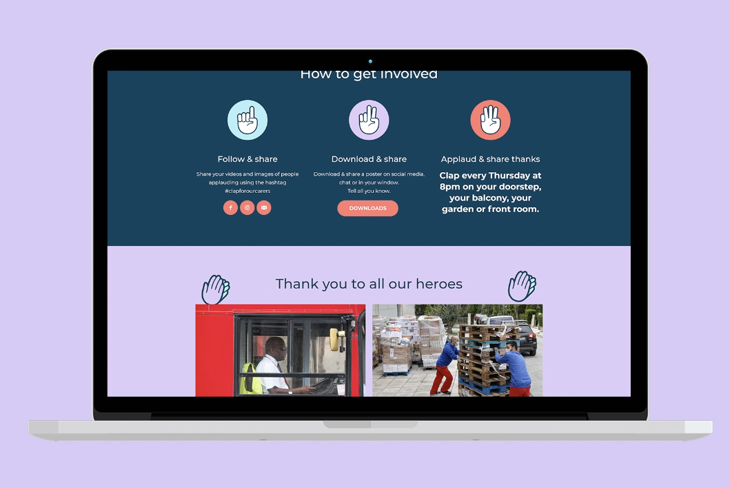 #ClapForOurCarers design by Creative Clinic