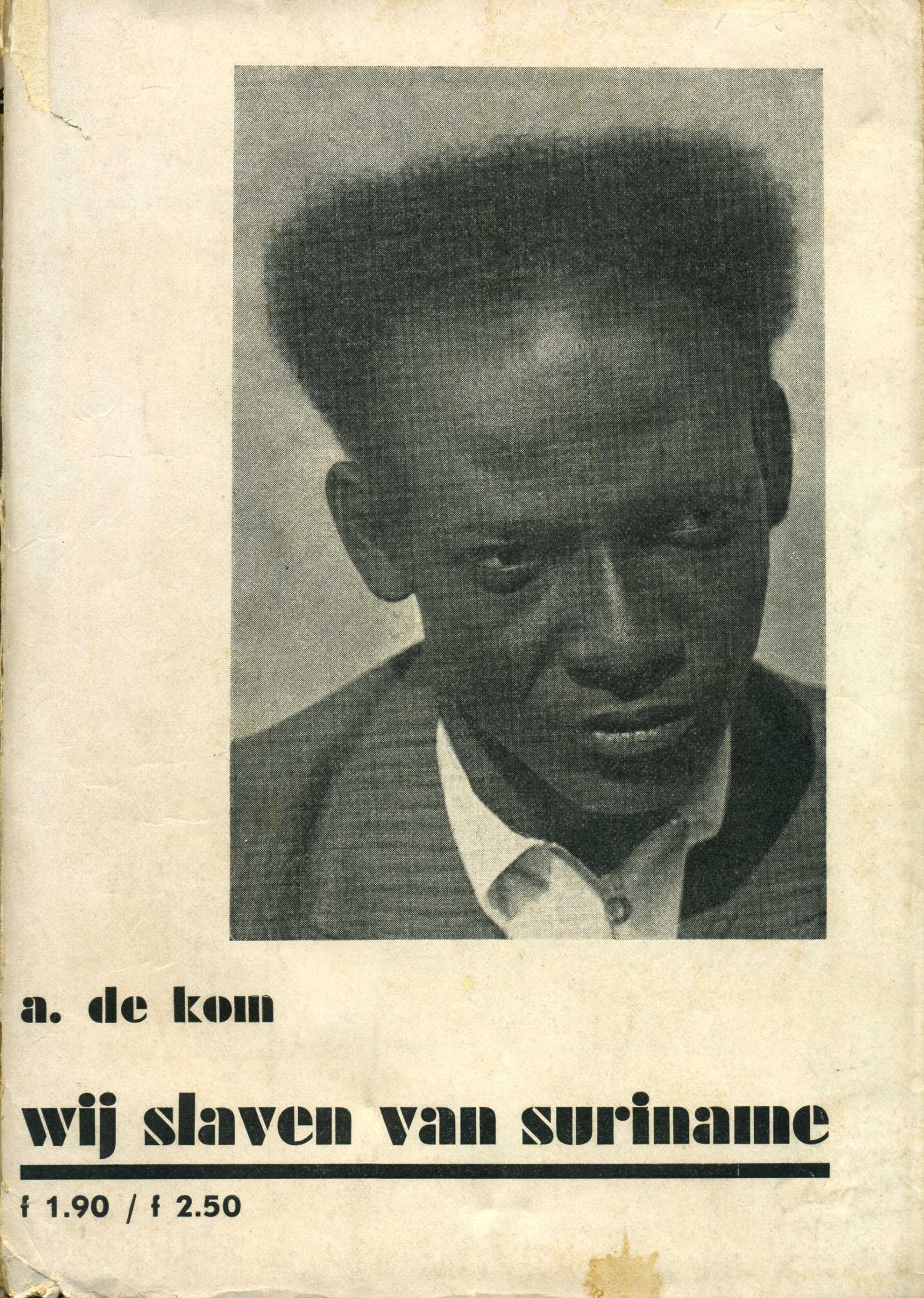 Boekcover Wij Slaven van Suriname van Anton de Kom. ONTWERPER Piet Zwart